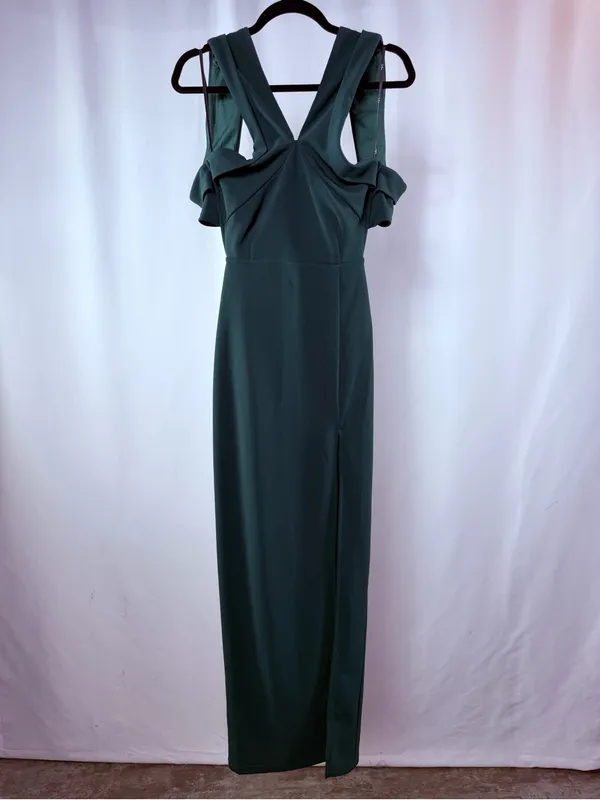 NWT Lulus Head to Cocktail Hour Emerald Green Halter Neck Maxi Dress Size XS - Image 4