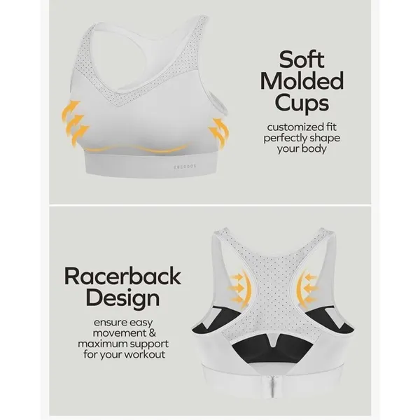 NEW High Impact Sports Bras High Support Push up Racerback Workout L - Image 4