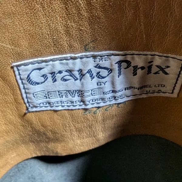Grand Prix Black Leather Knee High Pull On Show Equestrian Riding Boots Sz 6 - Image 5