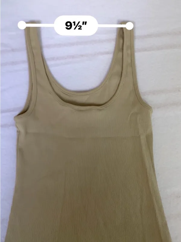 HM Beige Scoop Neck Ribbed Knit Maxi Dress XS Women Sleeveless Tank Bodycon - Image 10
