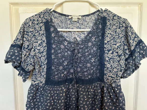 American Eagle Crop Top Boho Floral - size xs - Image 3