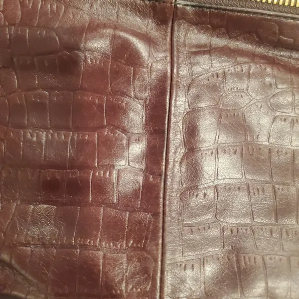 Vintage Burgundy Brown Textured Leather HOBO Brand Shoulder Bag (#19) - Image 3