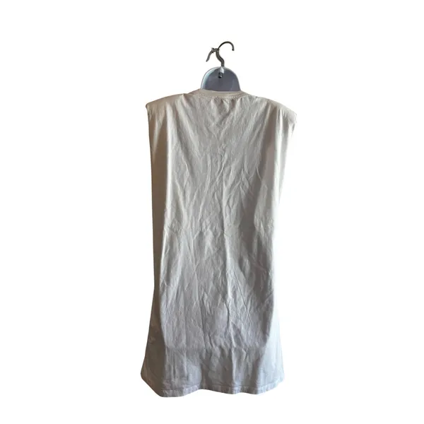 AllSaints Coni‎ Tank Mini Dress Small White Padded Shoulder Muscle Tee Dress - Image 2