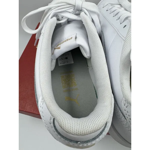 PUMA Court Sneaker, White, Women's Casual Low Top Leather Shoes Size 10 - Image 7