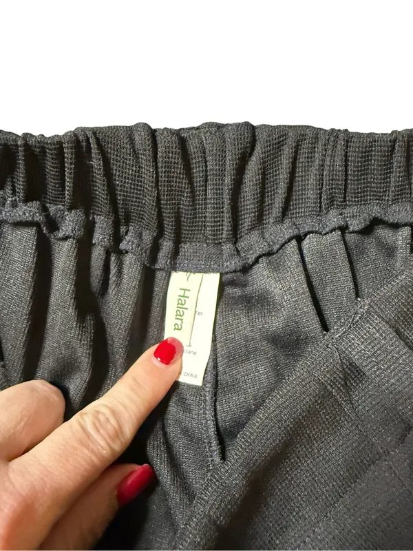 Halara High Waisted Wide Leg Pleated Trouser Pants Black Size Large L Flowy - Image 2