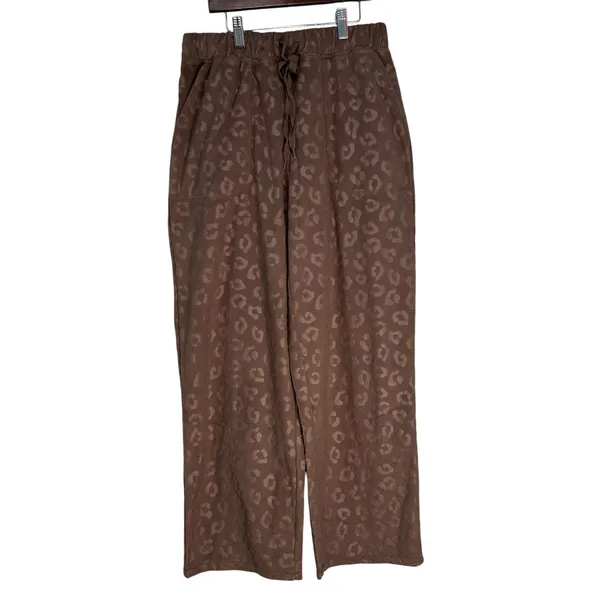 Comfort Code by Cuddl Duds Brown Leopard Embossed Lounge Pants XS‎ CLBREM - Image 2