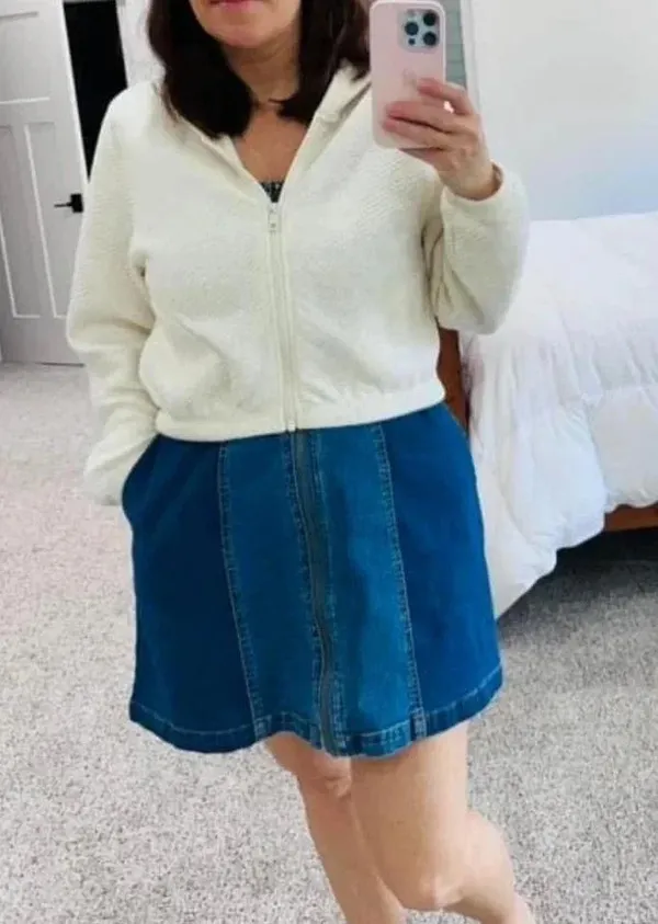Aerie Offline cream cropped thin cardi-jacket NWOT size medium - Image 2