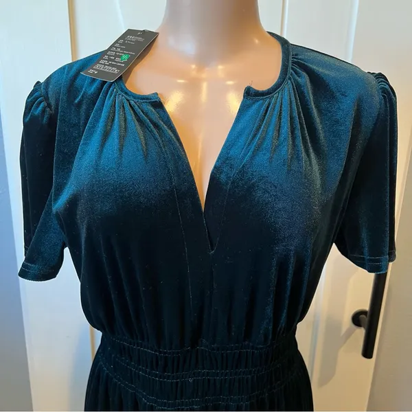 NWT Elegant Velvet velour tiered maxi Dress short sleeve xl(16-18) - Image 5