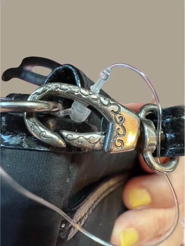 Brighton Black Crossbody Purse with Decorative Metal Clasp - Image 5