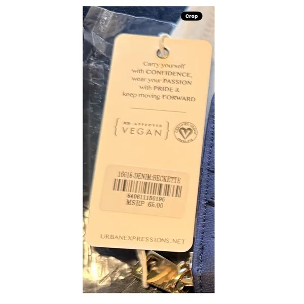 Urban Expression Beckette Wallet Women OS Denim Blue NEW Vegan Floral Laser Cut - Image 3
