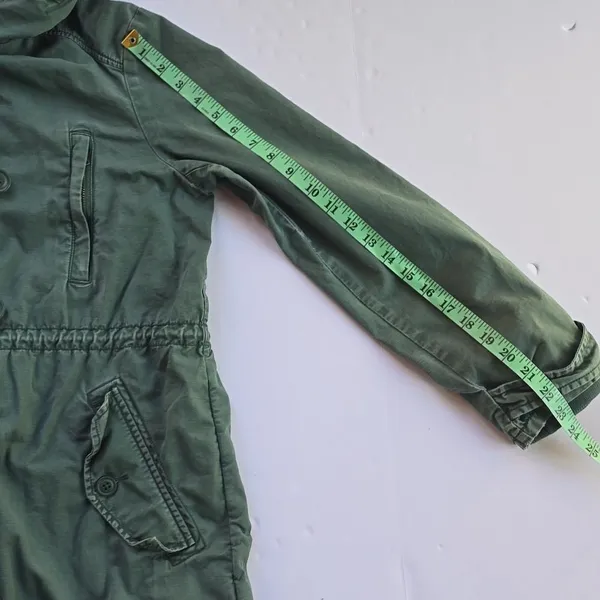 GAP‎ Women's Hooded Utility Parka Olive Green Size Medium - Image 7