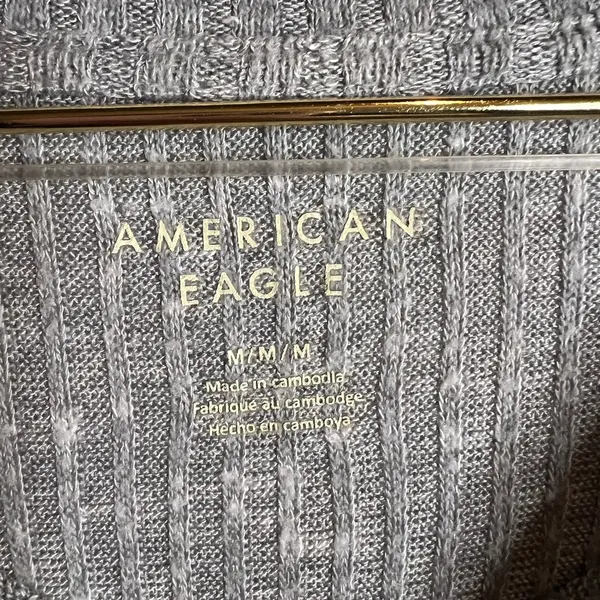 American Eagle Outfitters Light Gray Ribbed‎ Long-Sleeve Tee - Image 2