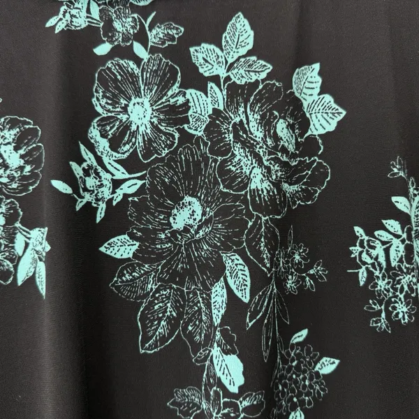 Torrid Black Aqua Floral Jersey Knit Faux Wrap Surplice Dress‎ Size 2X - Image 5