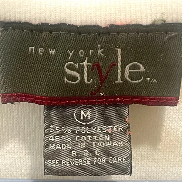VTG Styl New York White Cream M Button Up Ribbed Sweater Cardigan Minimalist Y2K - Image 4