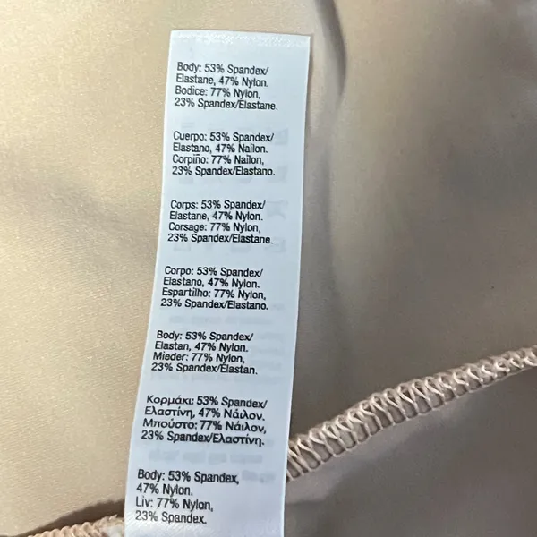 SPANX Women's Smoothing Shaping Bodysuit Mini‎ Dress Beige Sleeveless Medium - Image 6