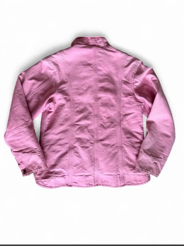 VTG Carhartt Women's RARE Pink Sherpa Lined WIP Work Jacket Size M WJ022 PKR - Image 2
