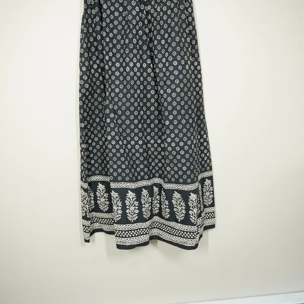 J. Crew Women's Size 8 NEW Black White Floral Block Print Cotton Midi Dress - Image 4