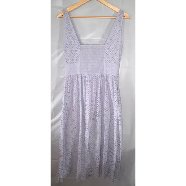 J.Crew Lavender Eyelet Button Front Midi Dress Womens 2 Event Sleeveless NWT - Image 2