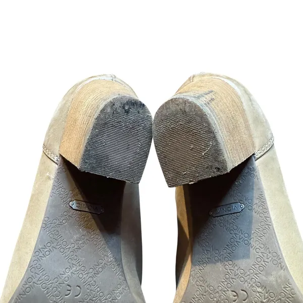 Vionic Booties Womens‎ Size 11 Taupe Suede Leather Block Heel Cut Out Buckle Zip - Image 10
