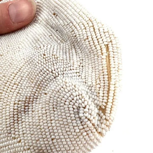 Vintage‎ Beaded iridescent Delill handbag clutch bag made in Belgium white - Image 8