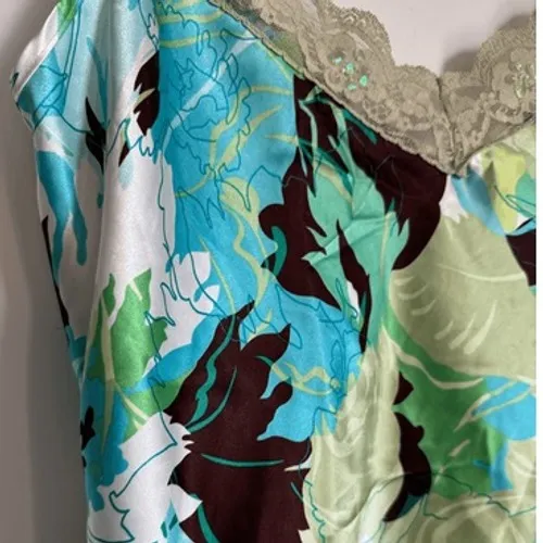 Vintage Y2K JKLA California Womens Silky Floral Lace VNeck Cami sz XL cami sz XL - Image 3