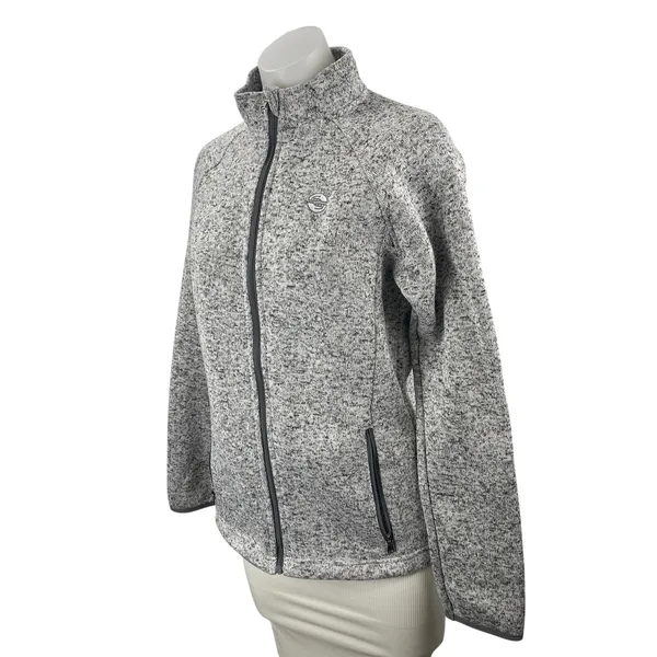 Vantage Summit Fleece Gray Full Zip Long Sleeve Sweatshirt Sweater Jacket Top M - Image 3
