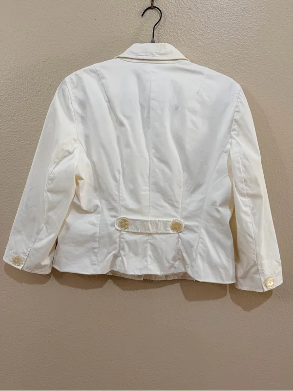 The Limited cream Cotton Stretch Blazer Size 12 Tailored Career Jacket - Image 3