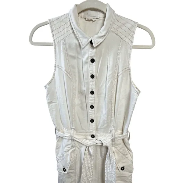 Anthropologie Ryanne Wide-Leg Utility Jumpsuit in White Size 4 Coastal Preppy - Image 6