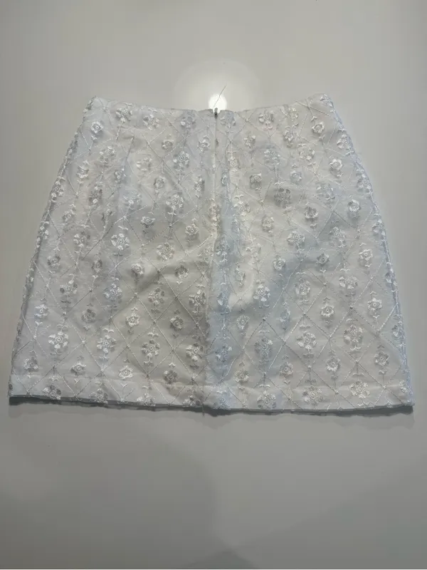 Urban Outfitters White Embroidered Mini Skirt Cottagecore Coquette‎ Size S - Image 4