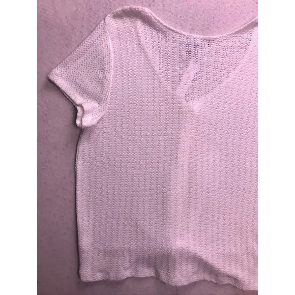 Sanctuary Top Women XL White Tie Front Button V-Neck Short Sleeve CT3335P11 - Image 7