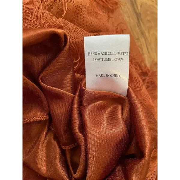 ‎Lush womens rust layered fringe dress XS - Image 6