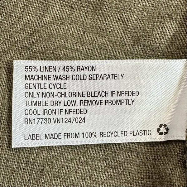 Universal Threads Linen Blend Olive Green Short Sleeves Shift Dress, Sz Large - Image 12