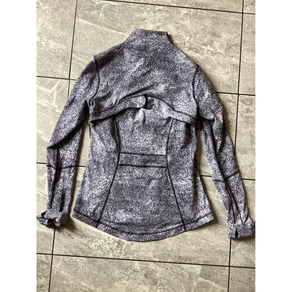 Lululemon Define Jacket Size 10 Black White Space Dye Full Zip Yoga Running Coat - Image 2