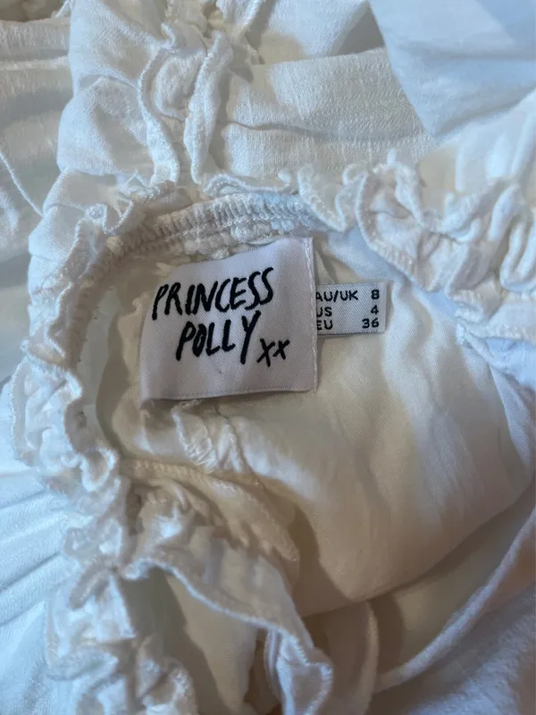 Princess Polly size 4 white Ruffle dress - Image 3