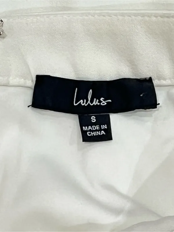 Lulus White Wide Leg Get Dressed Up Lined Pants NWT Size Small - Image 8