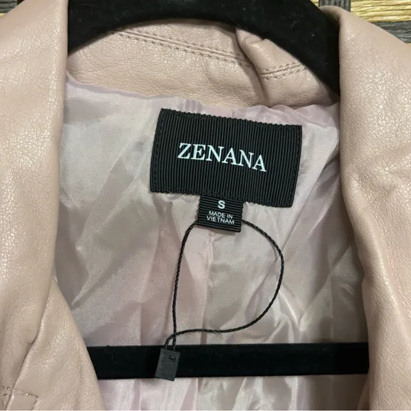 Zenana‎ Blush Star Moto Belted Jacket Size Small - Image 7