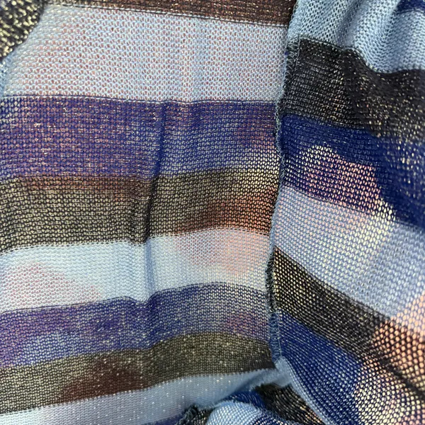 Y2K Metallic Lurex Shimmer Striped Cardigan | Fairy Grunge Coquette Sparkle Knit Sweater Blue Open Front Small - Image 6