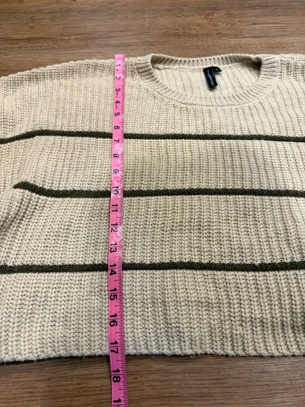 moon & madison Cream and Black Striped Scoop Neck Sweater - Image 6