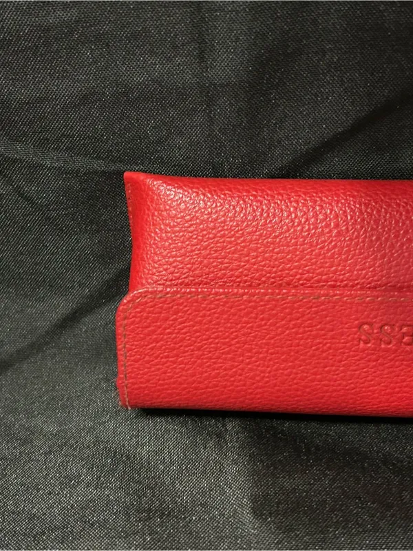 GUESS Red & Black Pebbled Eyewear Sunglasses Pouch Case - Image 3