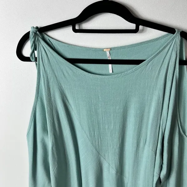 Free people‎ open shoulder teal dress women’s medium - Image 2
