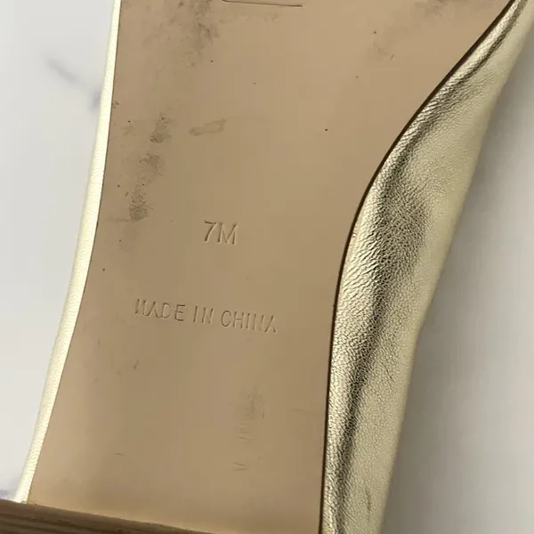 Talbots Penelope Gold Metallic Leather Scalloped Ballet Flats Size 7 Preppy chic - Image 10
