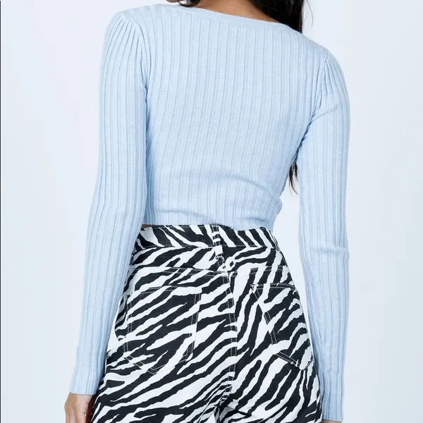 Princess Polly Samson Long Sleeve Top in Blue Size M/L New with tag - Image 4