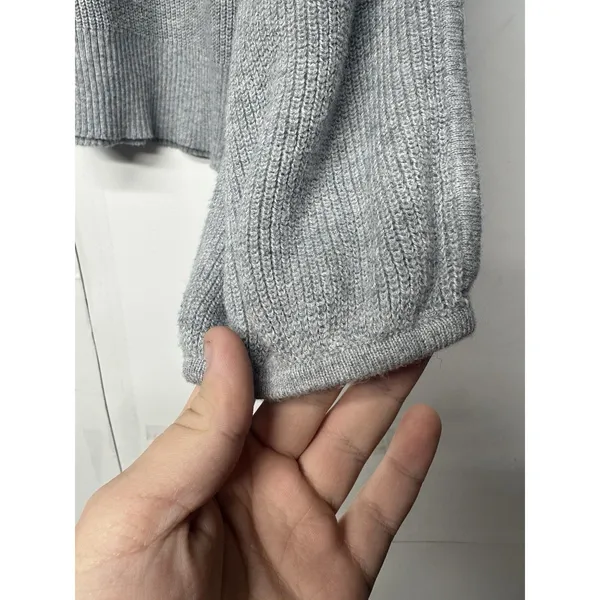 American Eagle Women’s Xl Light Gray Knit Sweater Tie Sleeve Casual Top - Image 7