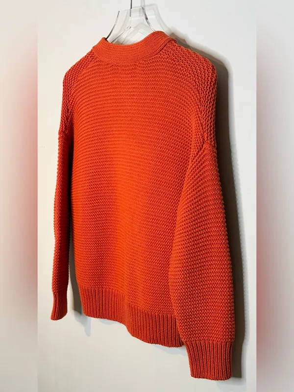 Alex Mill Nico Orange Paprika Button Up Cardigan Sweater Top - Image 9