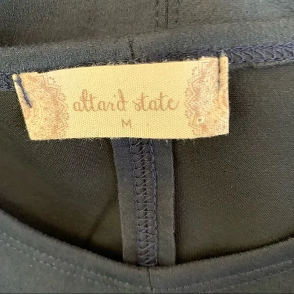 Altar'd State Black Faux Suede Short Sleeve Shift Dress Boho Chic‎ Minimalist M - Image 5
