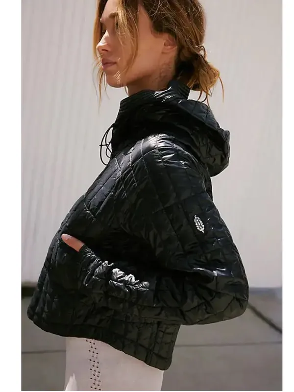 Free People Movement Light As A Feather Packable Puffer Jacket Black Large - Image 2