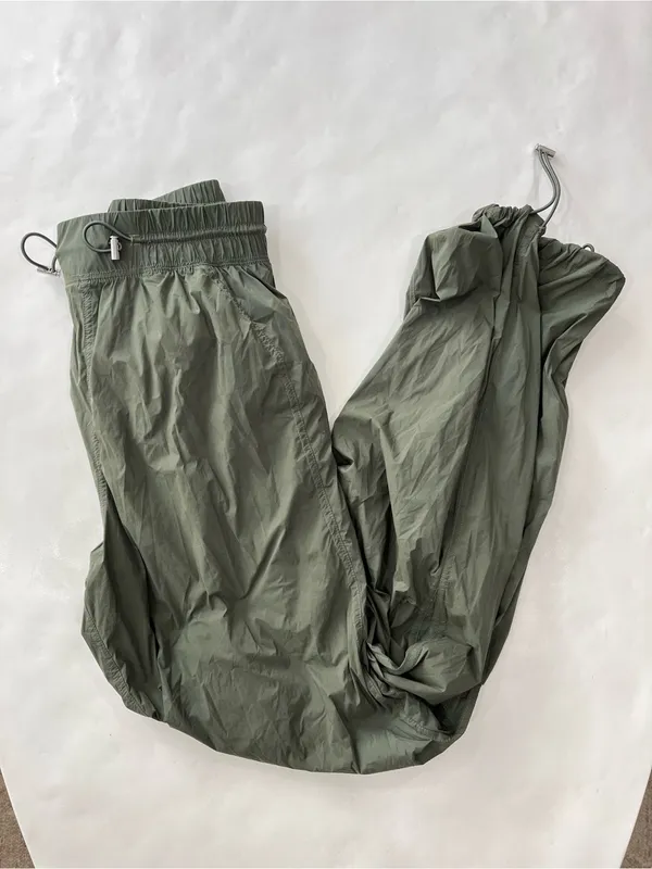 YPB Your Personal Best Crinkle Nylon Parachute Jogger in Desert Olive Green M - Image 3