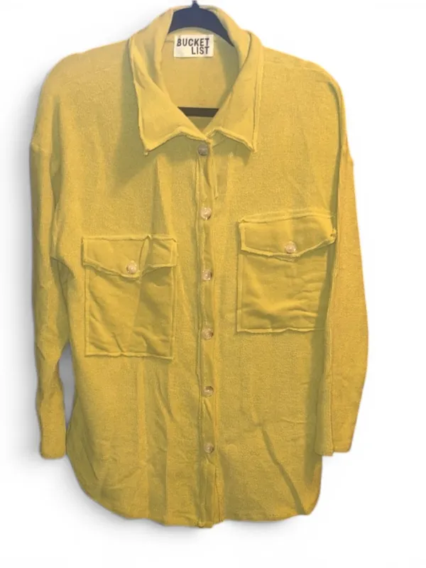 M BUCKETLIST Lime Green Button Down Shirt with Pockets Size M - Image 2