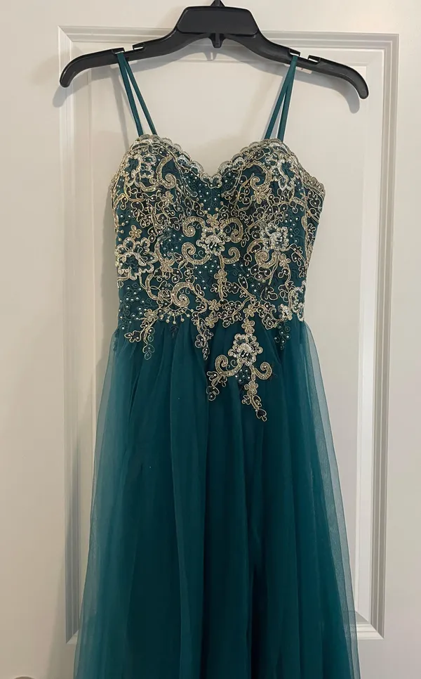 Windsor Green Strapless Prom Dress - Image 4