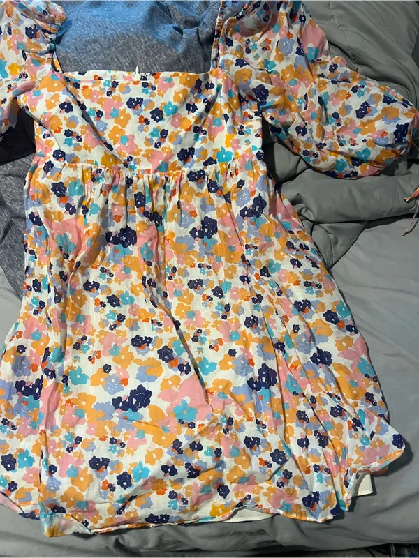 Amanda Uprichard Darling‎ Puff Sleeve Floral Mini Dress M Madagascar Print - Image 16